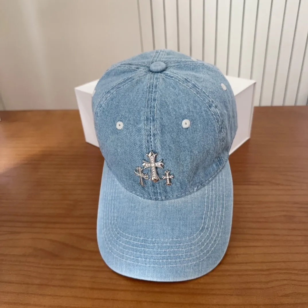 💰60 Chrome Hearts 💓Early spring Korean style fashion retro distressed hole hat wear design versatile baseball cap peaked cap